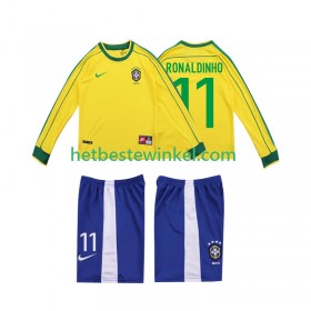 Brazilië RONALDINHO 11 Voetbalshirts Retro Kind Thuis 1998 - LS